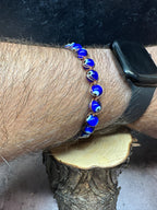 Cobalt Blue Evil Eye Copper Bracelet