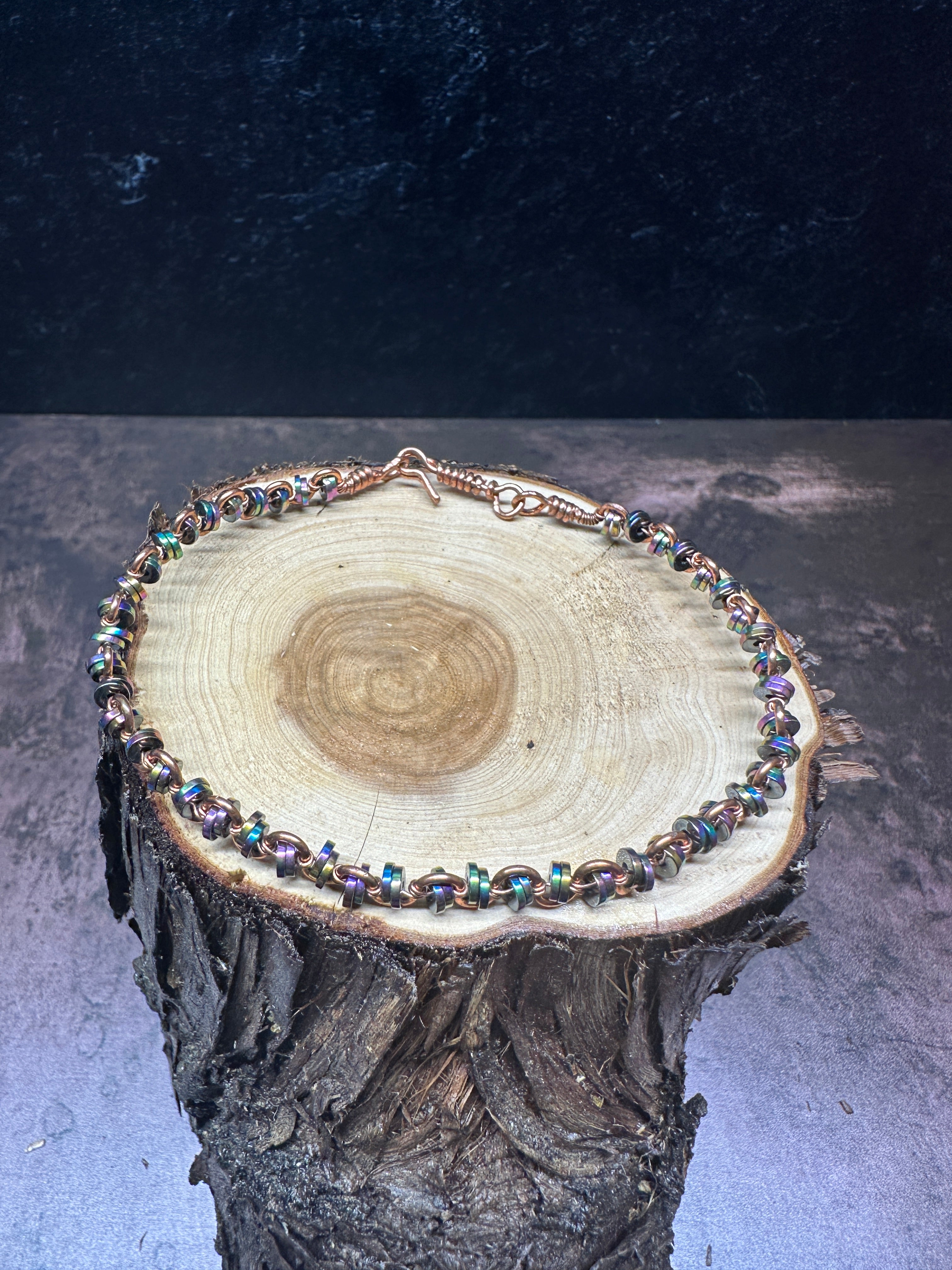 Rainbow hematite Copper Bracelet