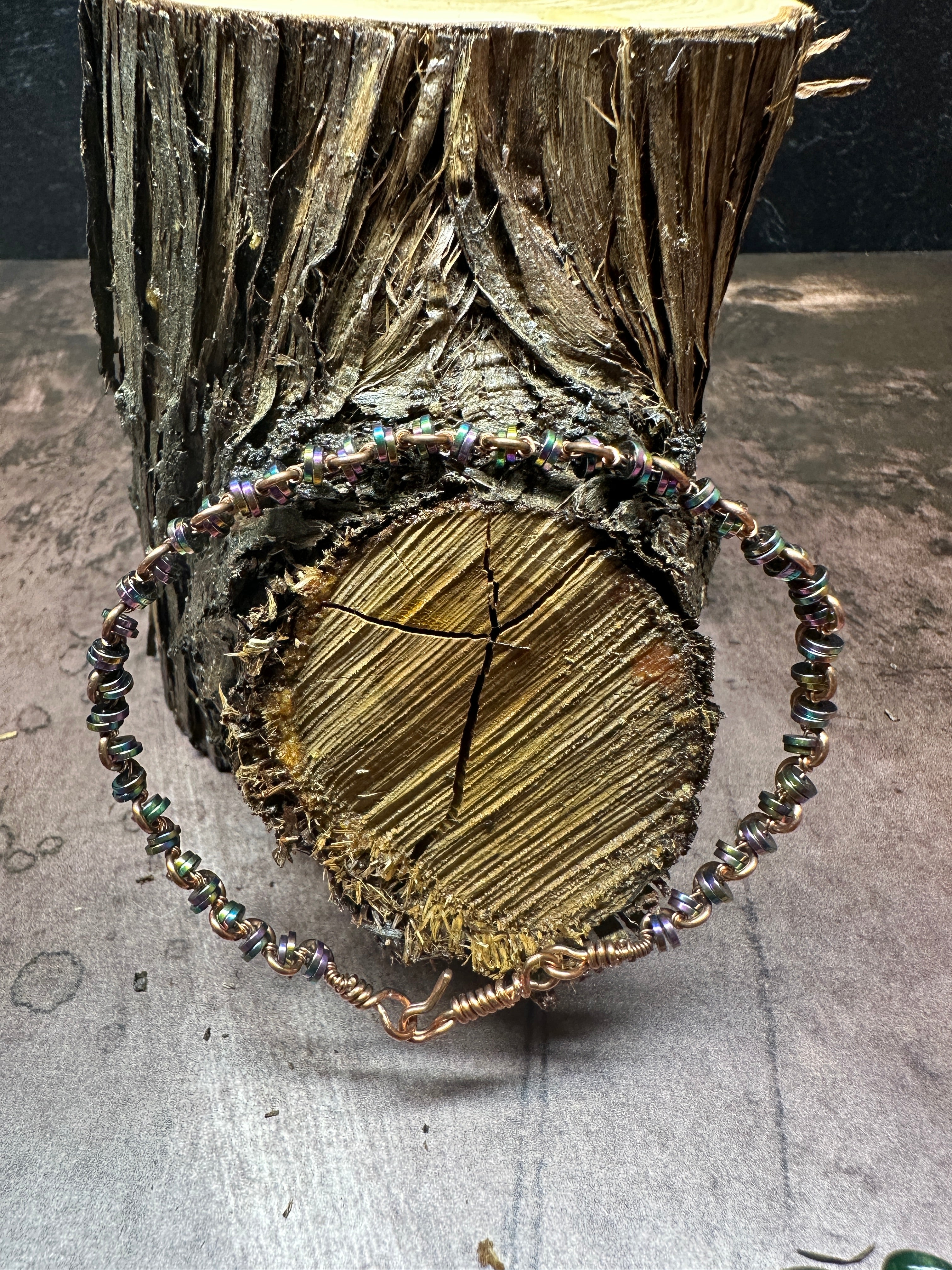 Rainbow hematite Copper Bracelet