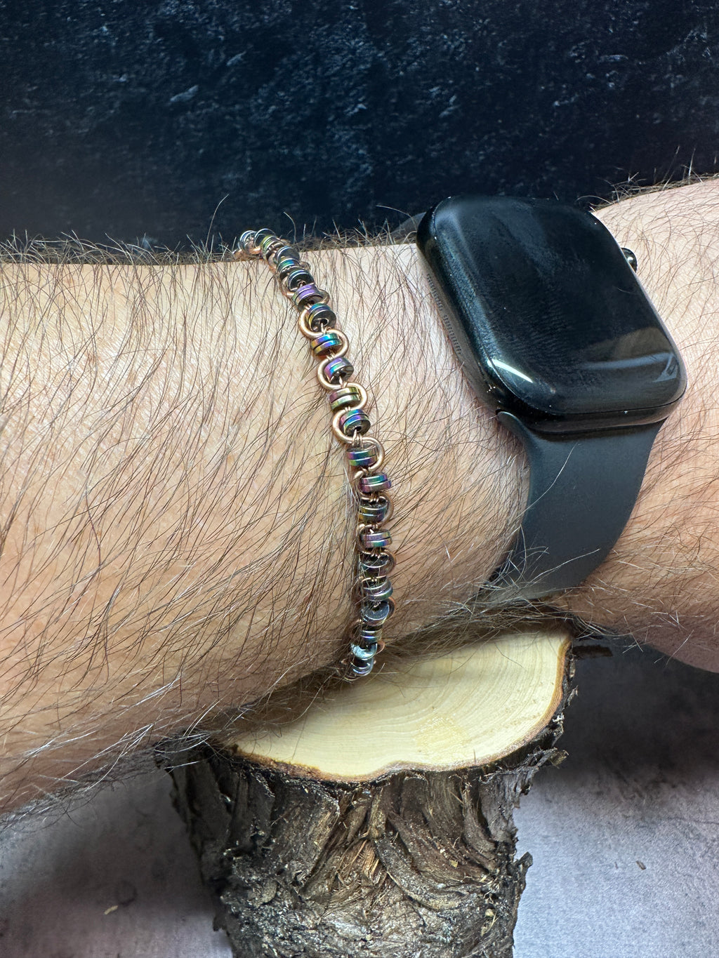 Rainbow hematite Copper Bracelet