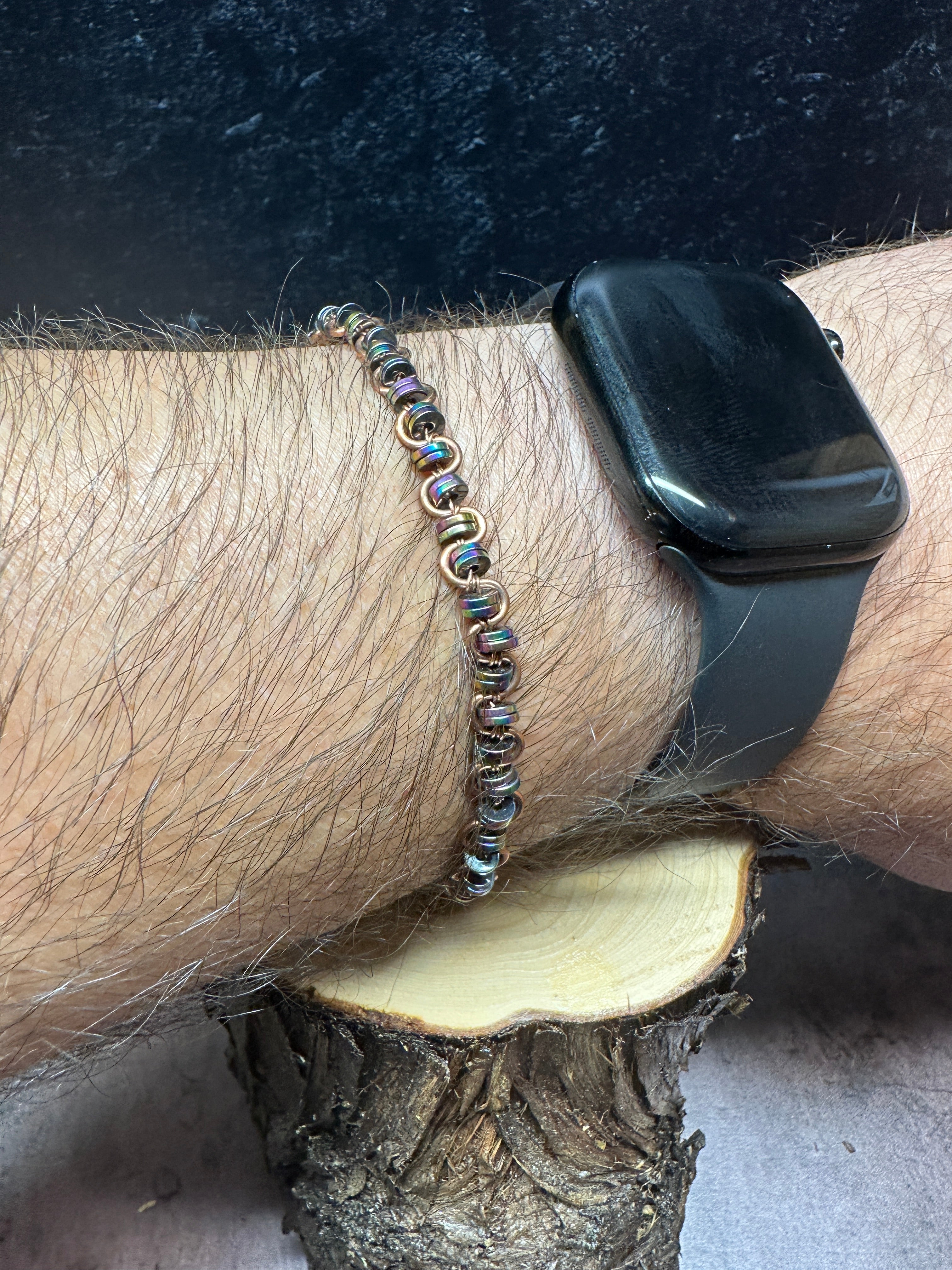 Rainbow hematite Copper Bracelet