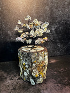 Ice Flake Quartz Wire Tree Sculpture