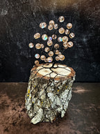 Peach Iridescent Orb Wire Tree Sculpture