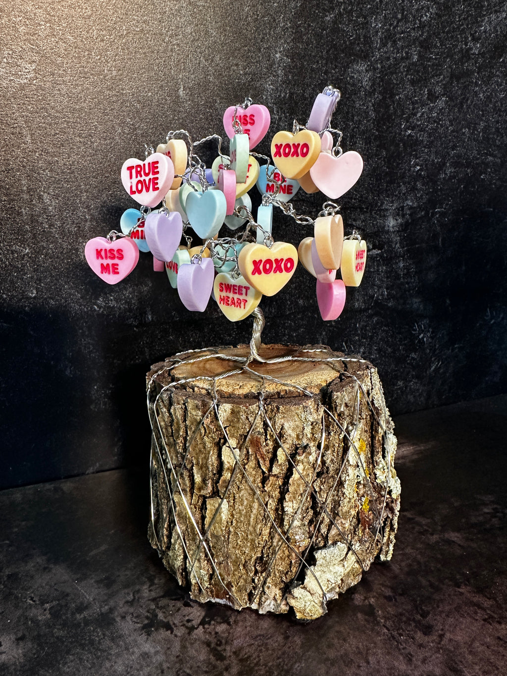 Candy Heart Wire Tree Sculpture