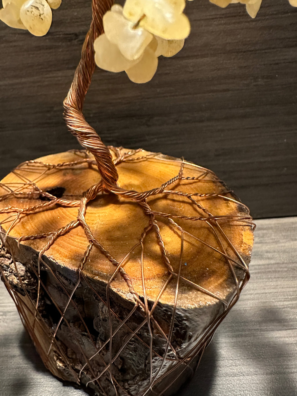 Ari - Yellow Calcite Wire Tree Sculpture