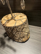 Weaver - Amber and Spider Charm Wire Tree Sculpture