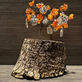 Spice - Natural Amber and Pumpkin Charm Wire Tree Sculpture