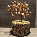 Pansy - Amber and Amethyst Wire Tree Sculpture