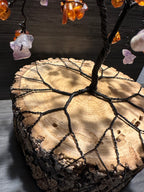 Pansy - Amber and Amethyst Wire Tree Sculpture