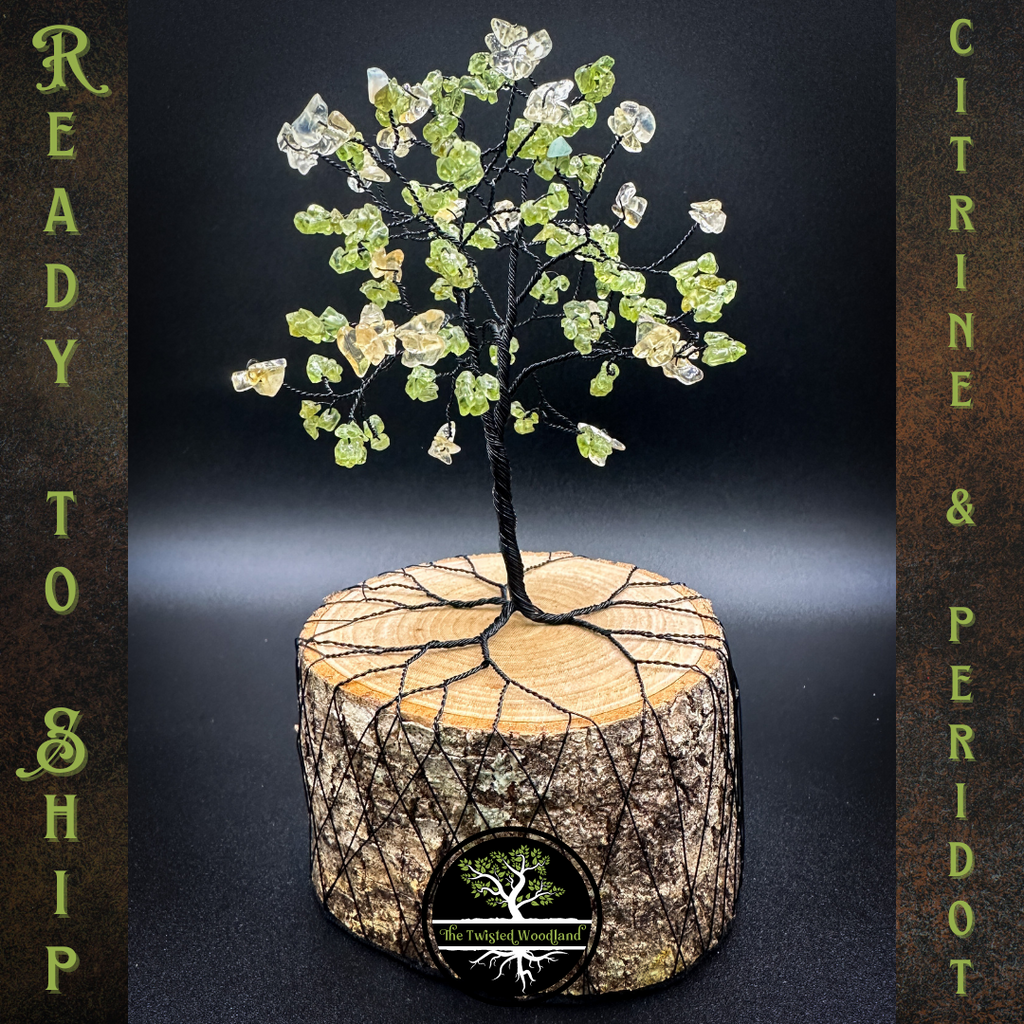 Peridot and Citrine Wire Tree