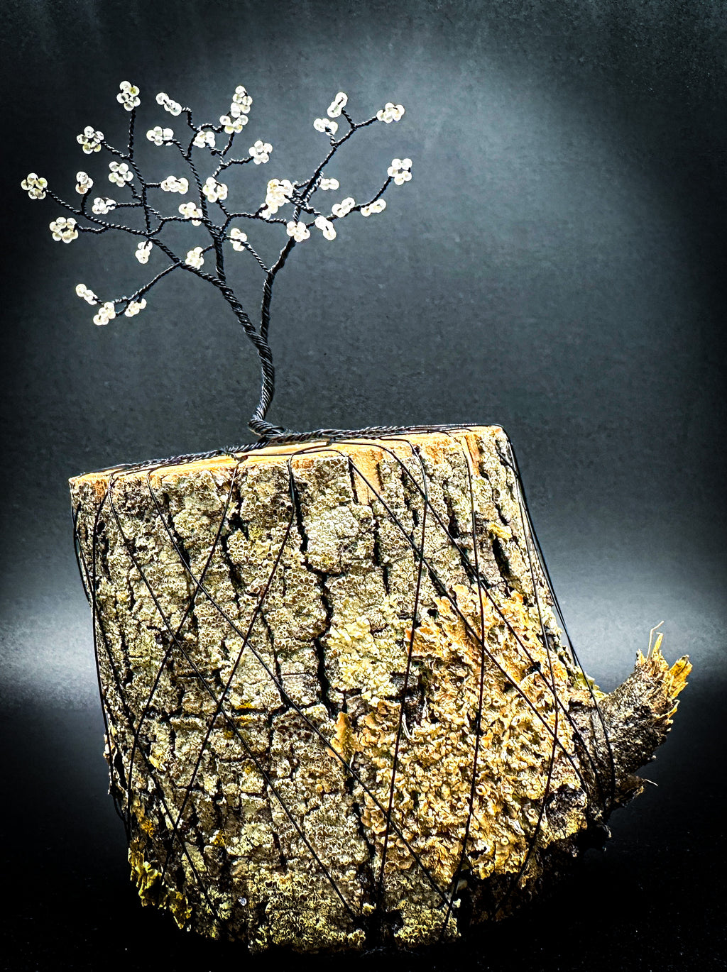White Topaz Wire Tree Sculpture