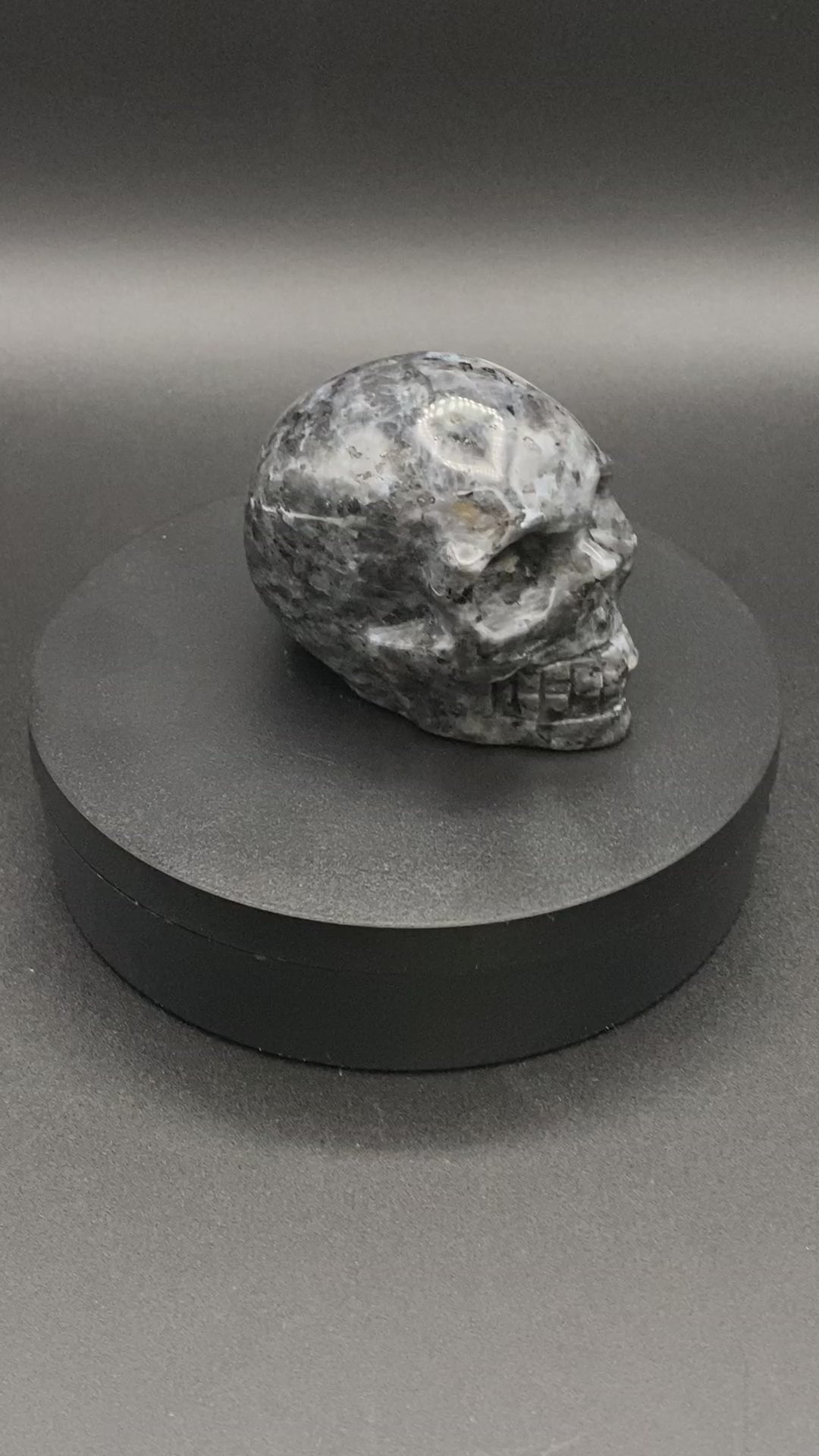 Larvikite Skull Carving