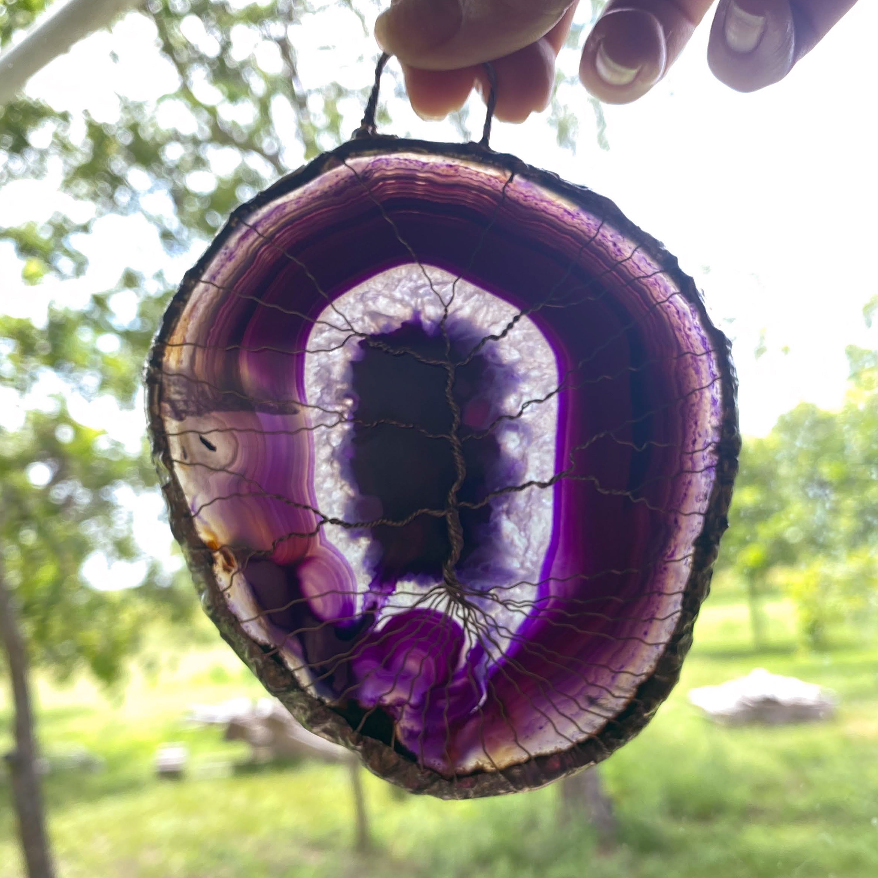 Purple Druzy Agate Sun Catcher