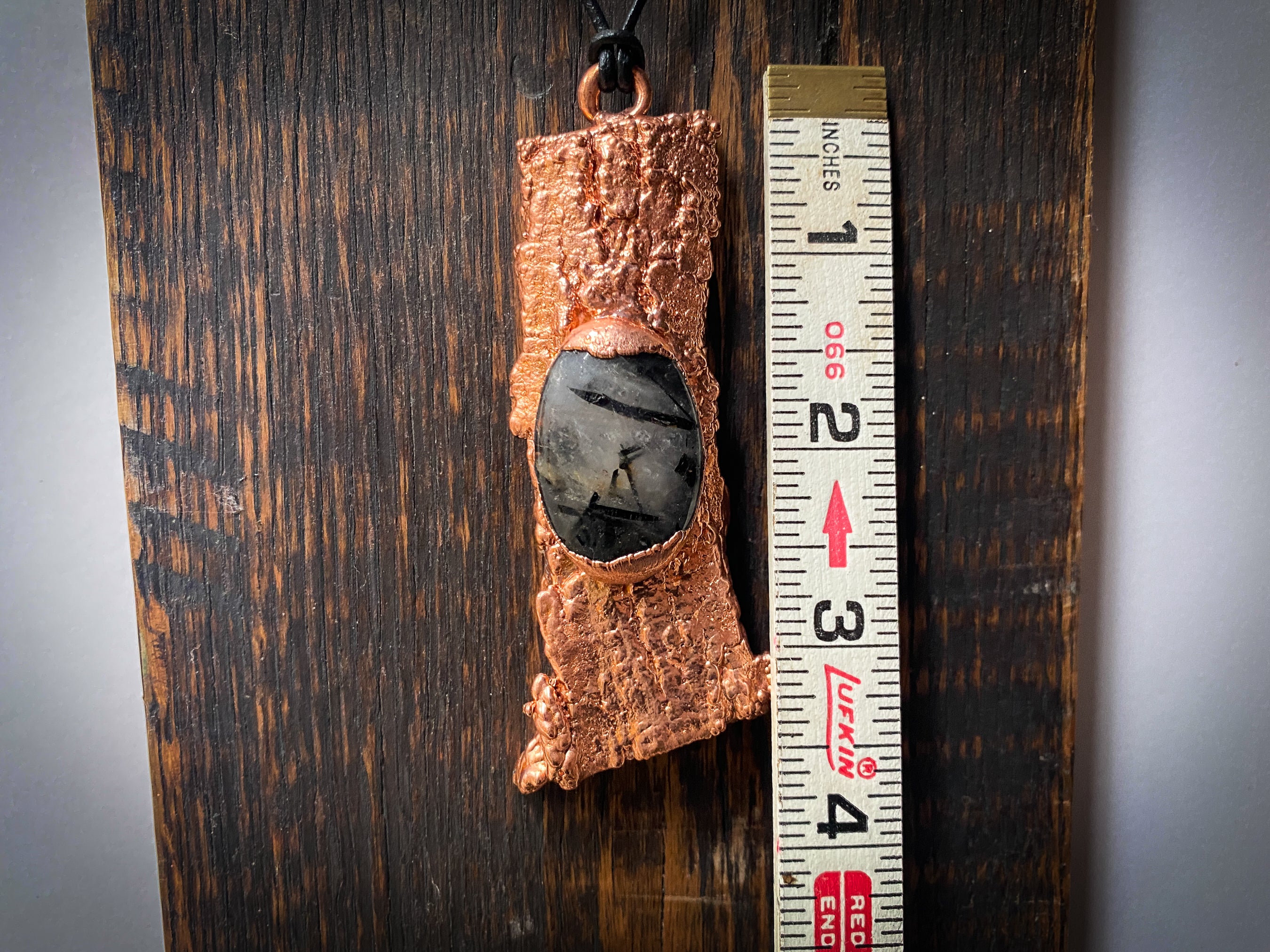 Tourmalinated Quartz and Copper Electroformed Oak Bark