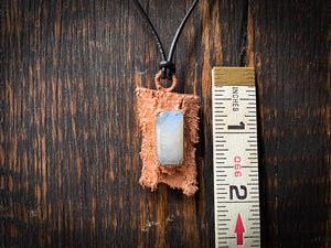 Natural Moonstone Copper Electroformed Necklace