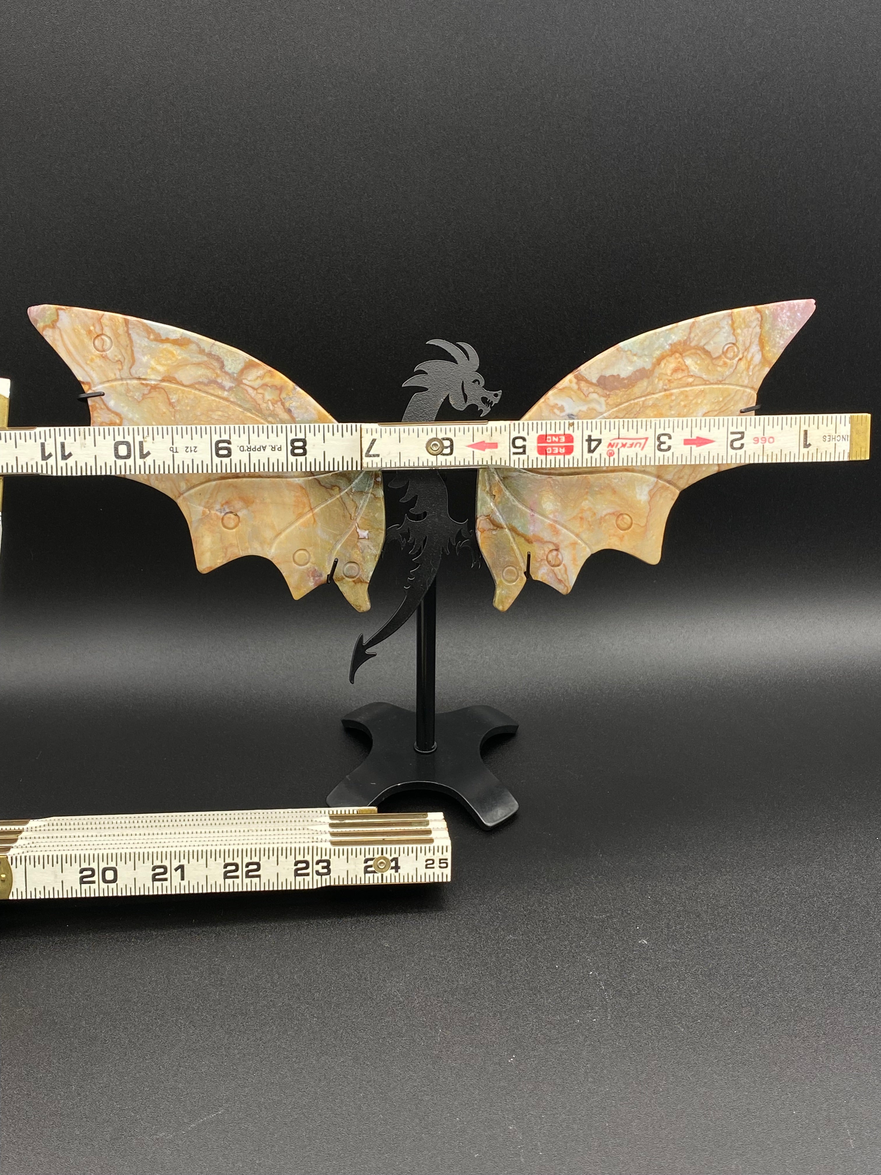 Ocean Jasper Dragon Wings with Stand                 (C)