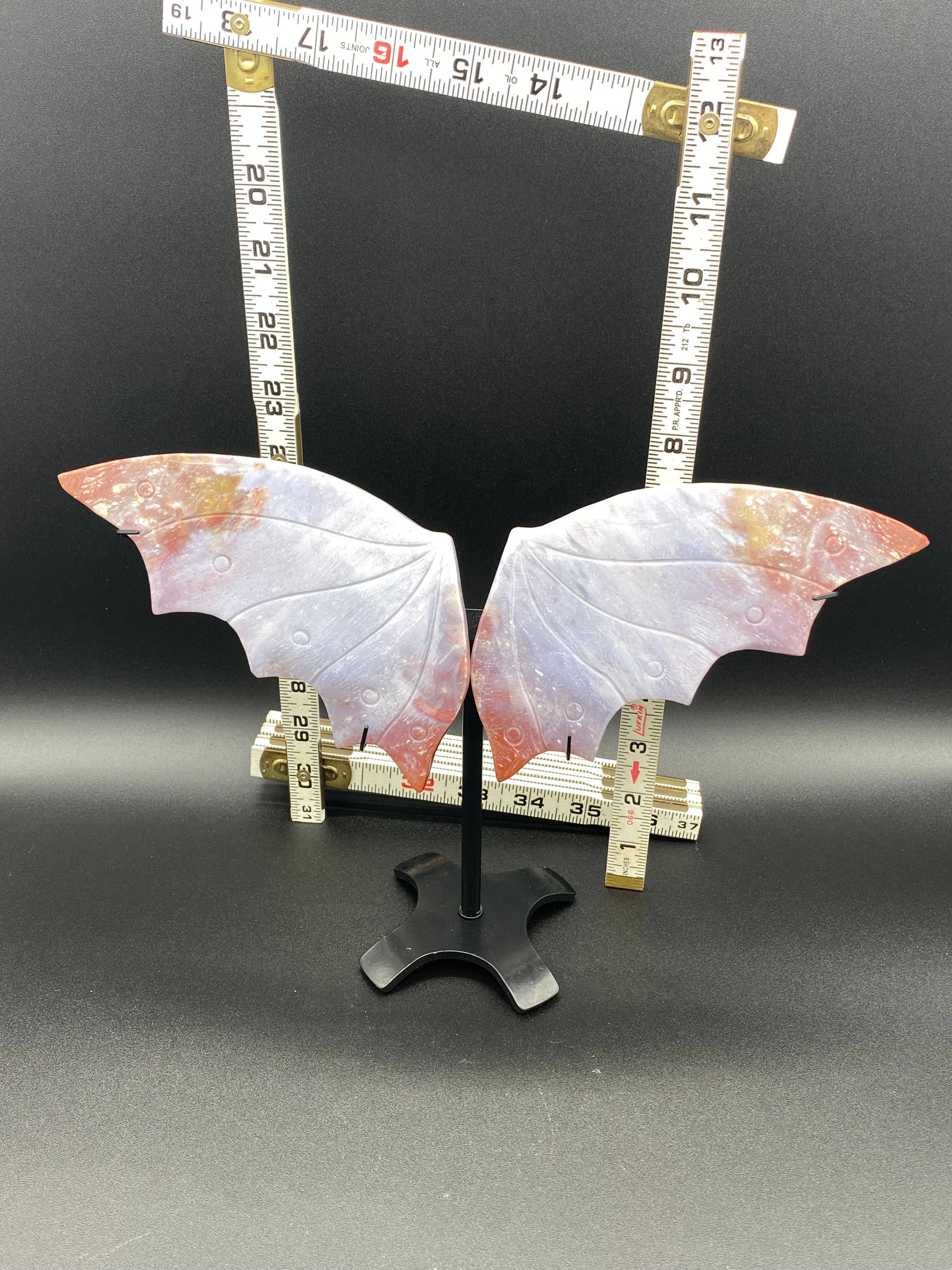 Ocean Jasper Dragon Wings with Stand                 (D)