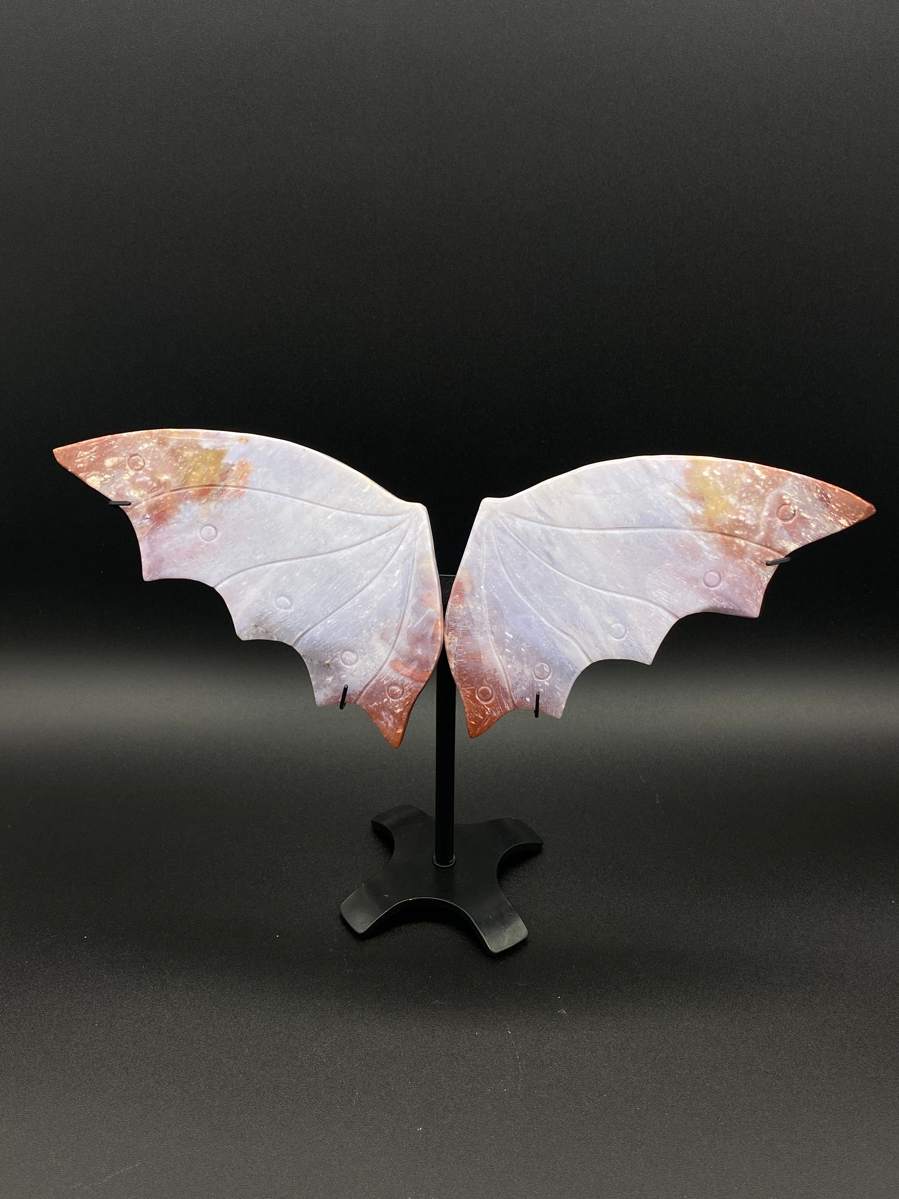 Ocean Jasper Dragon Wings with Stand                 (D)