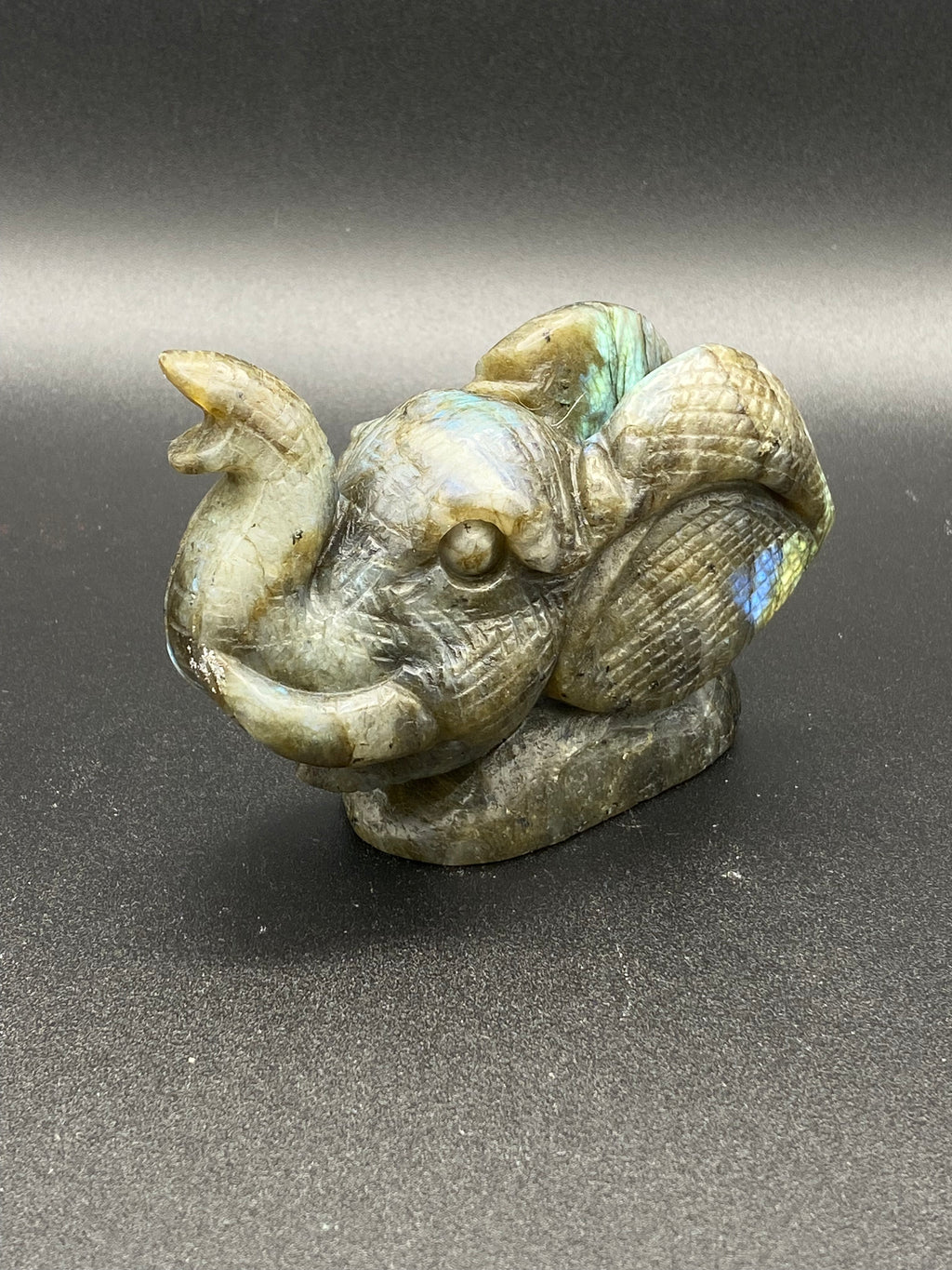 Elephant carving in Labradorite