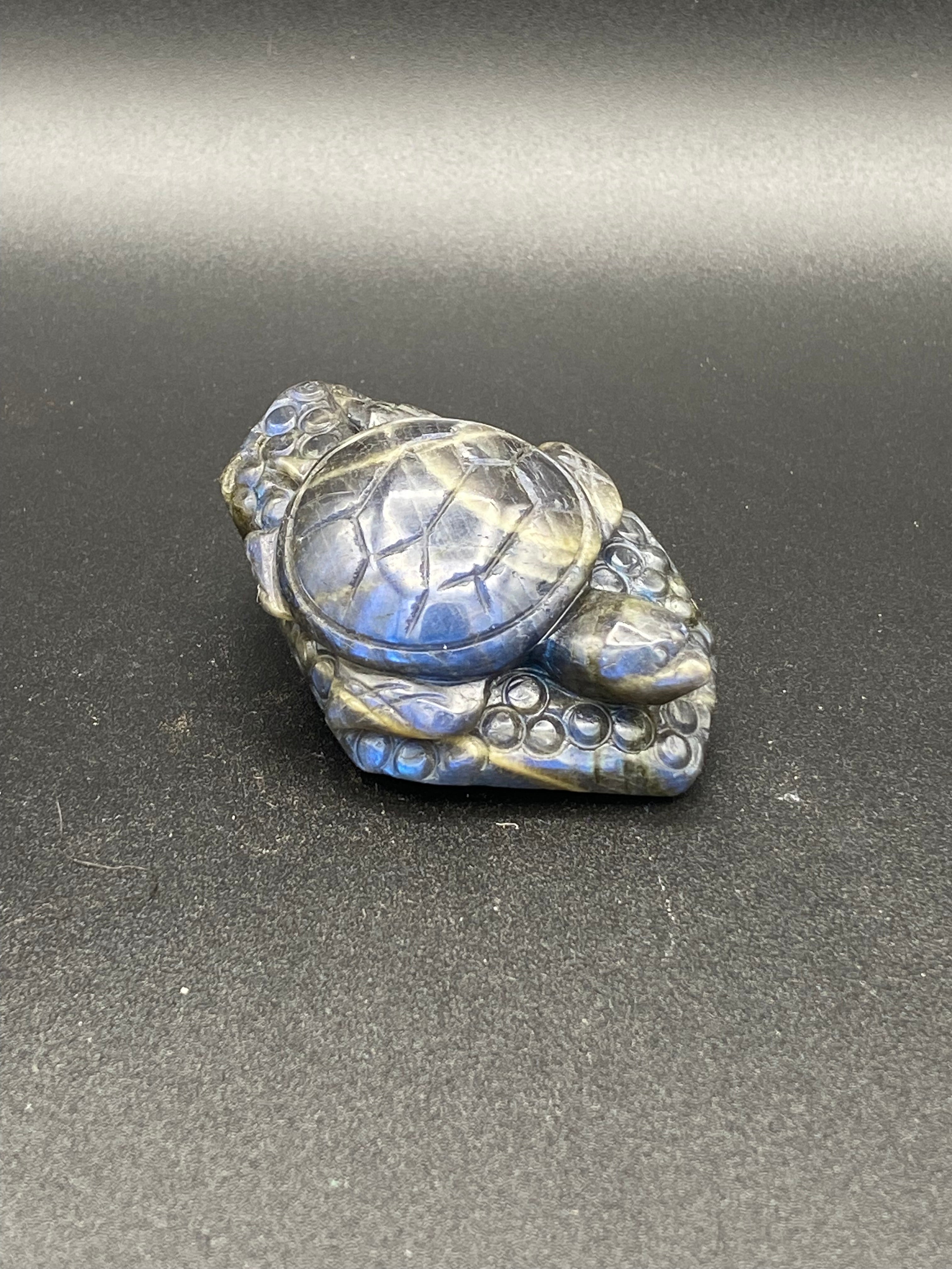 Labradorite Turtle Carving