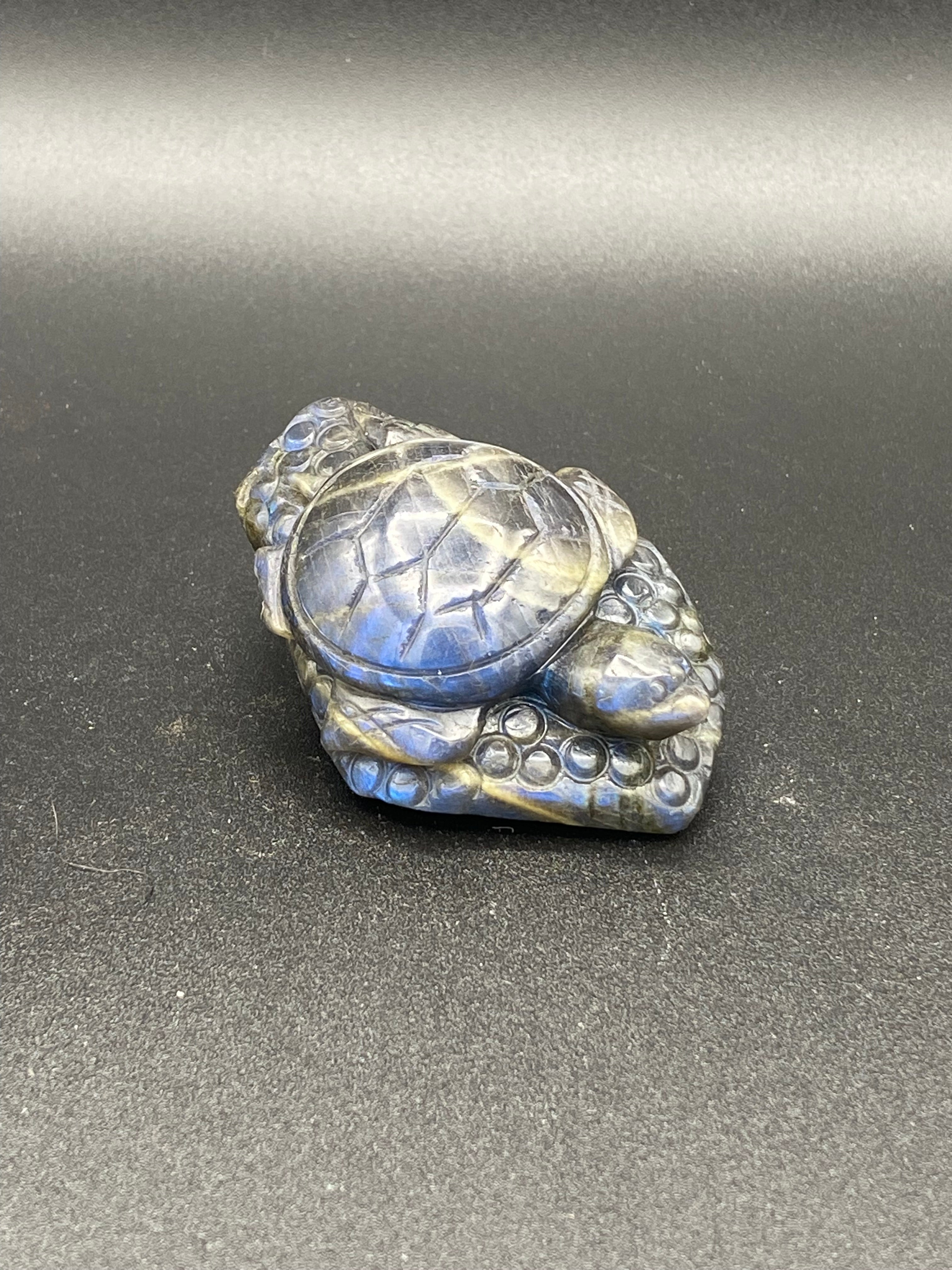 Labradorite Turtle Carving
