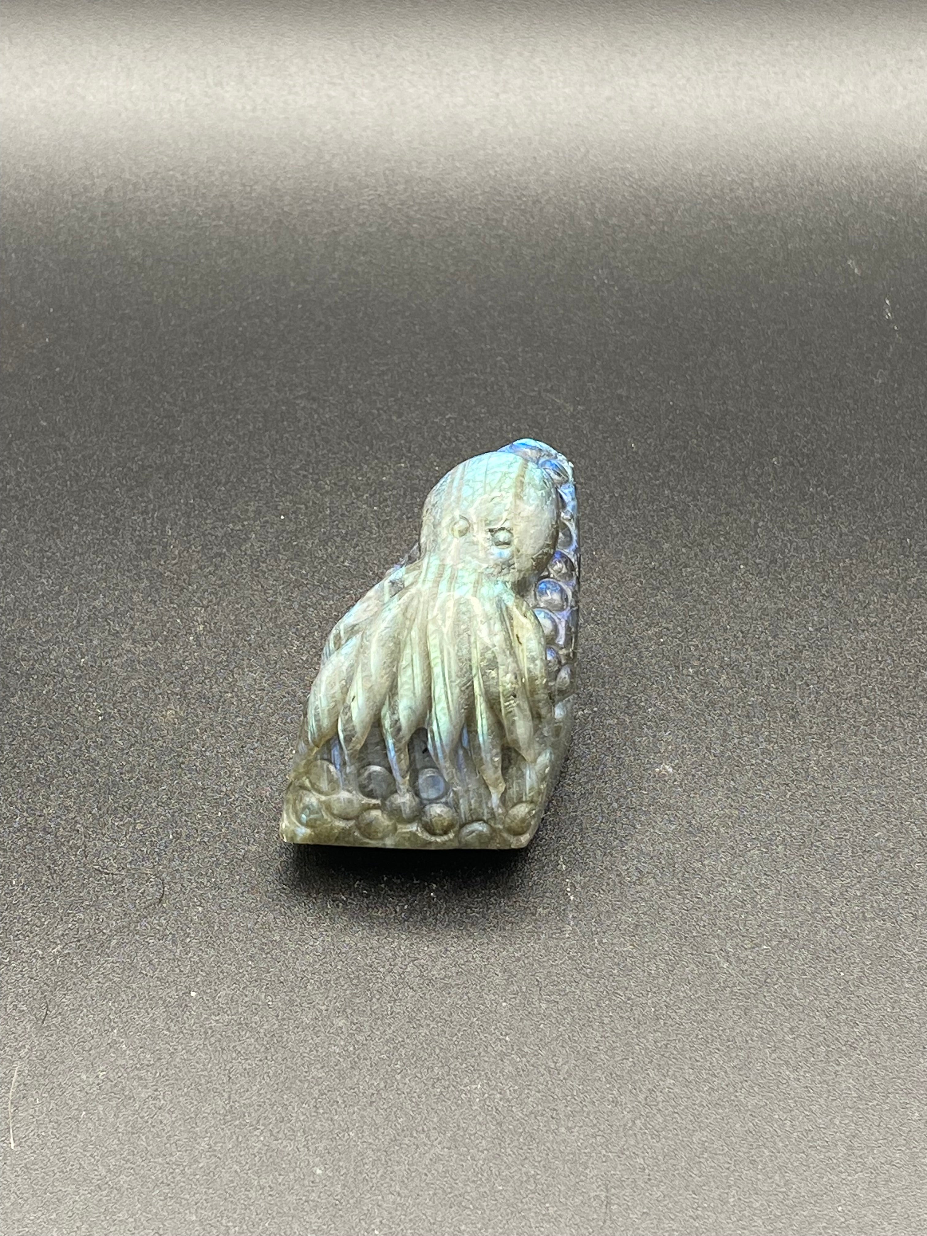 Labradorite Octopus Carving