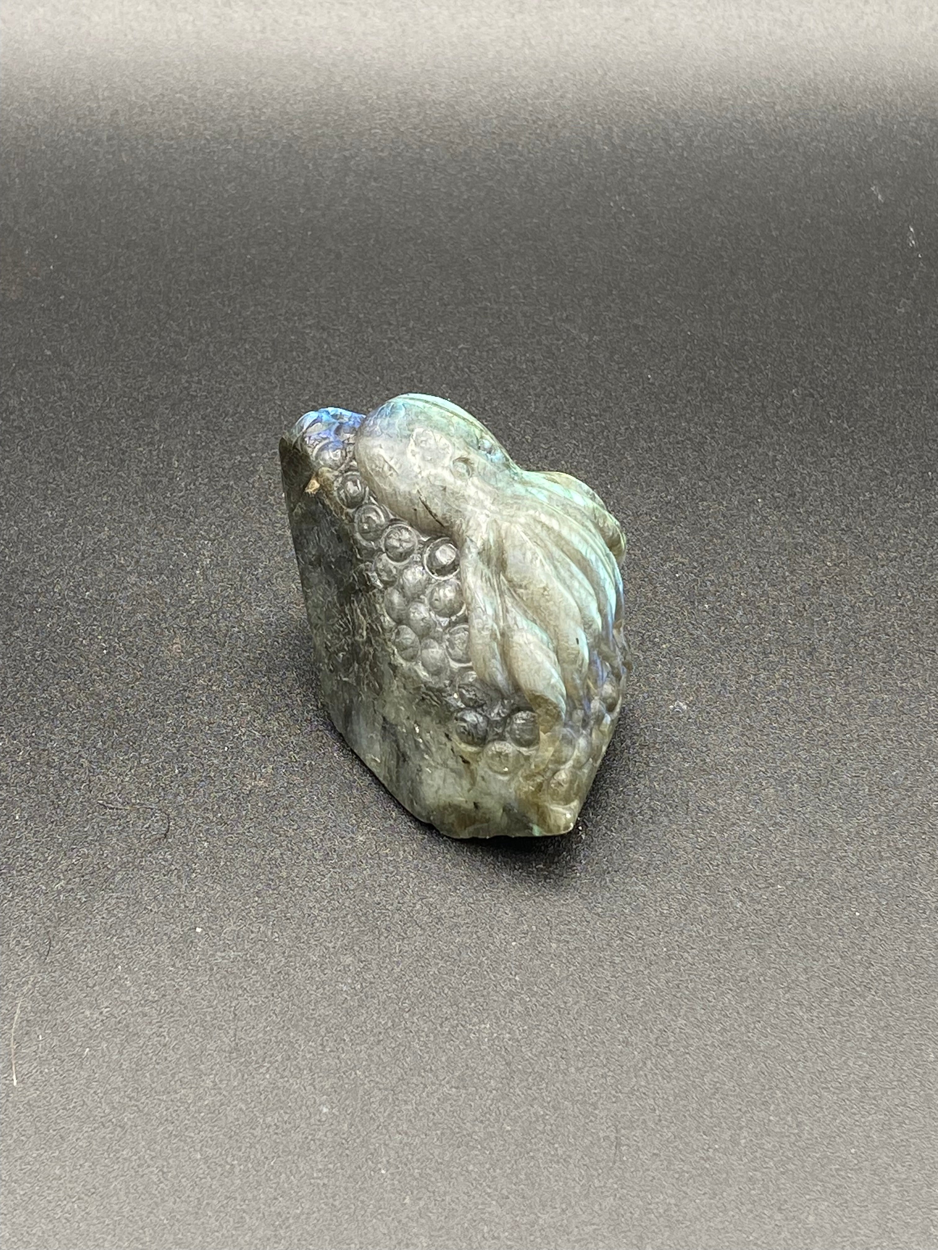 Labradorite Octopus Carving