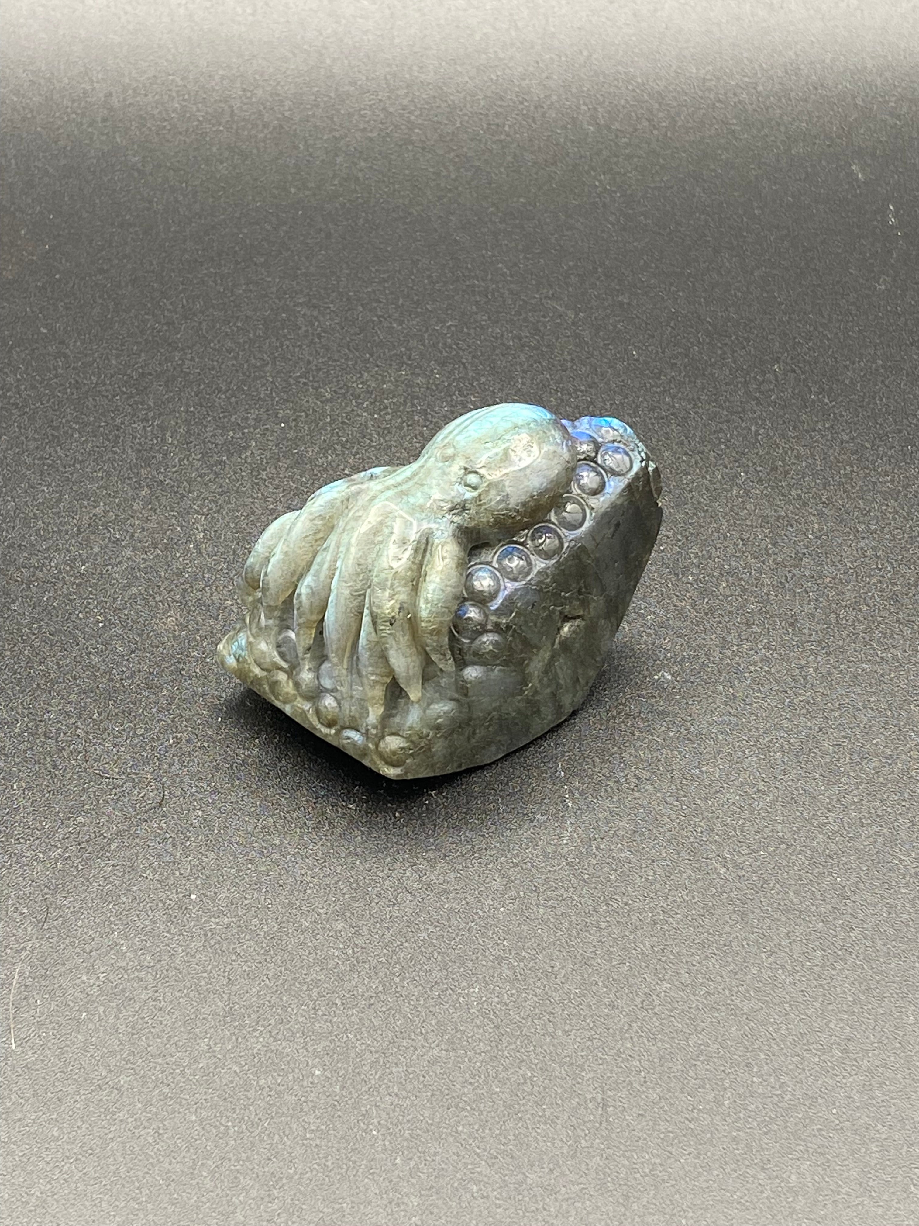 Labradorite Octopus Carving