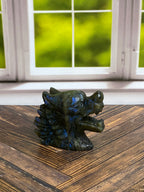 Labradorite Wolf Carving