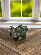 Elephant carving in Labradorite