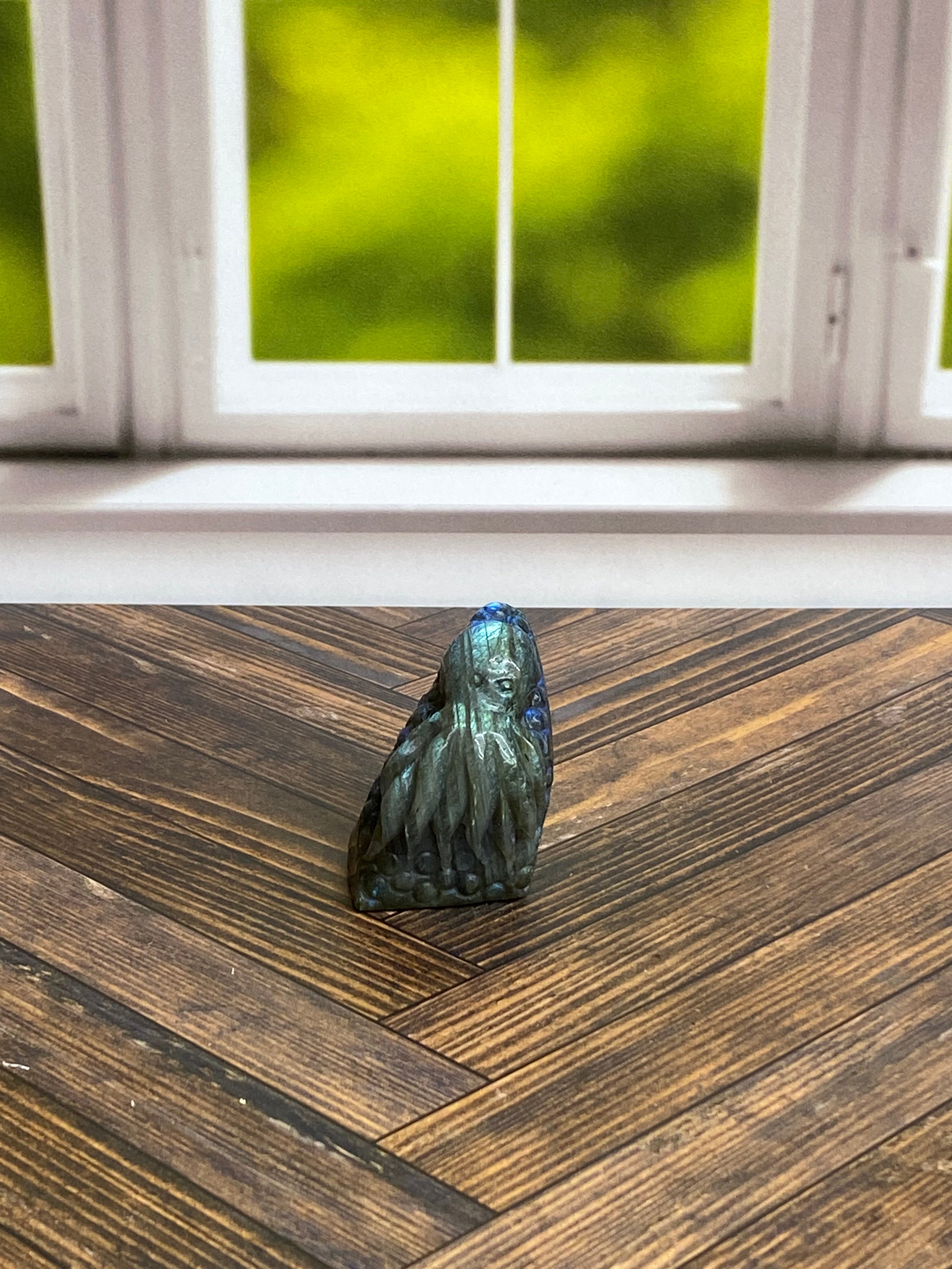 Labradorite Octopus Carving
