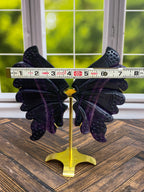Purple Fluorite Butterfly Wings with Stand