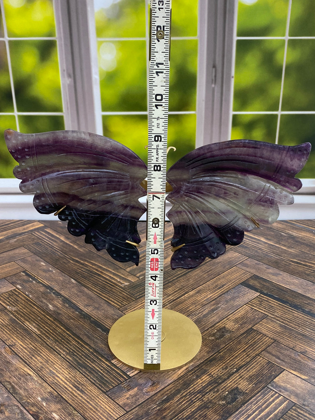 Purple Fluorite Butterfly Wings with Stand