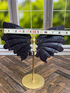 Purple Fluorite Butterfly Wings with Stand