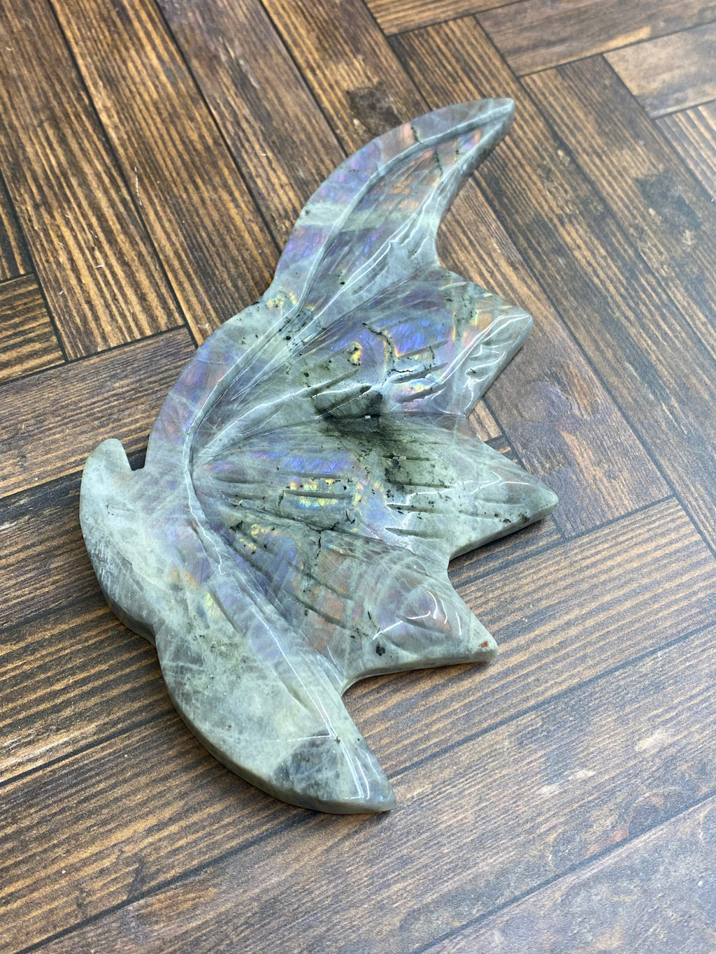 Labradorite Dragon Wings with Stand