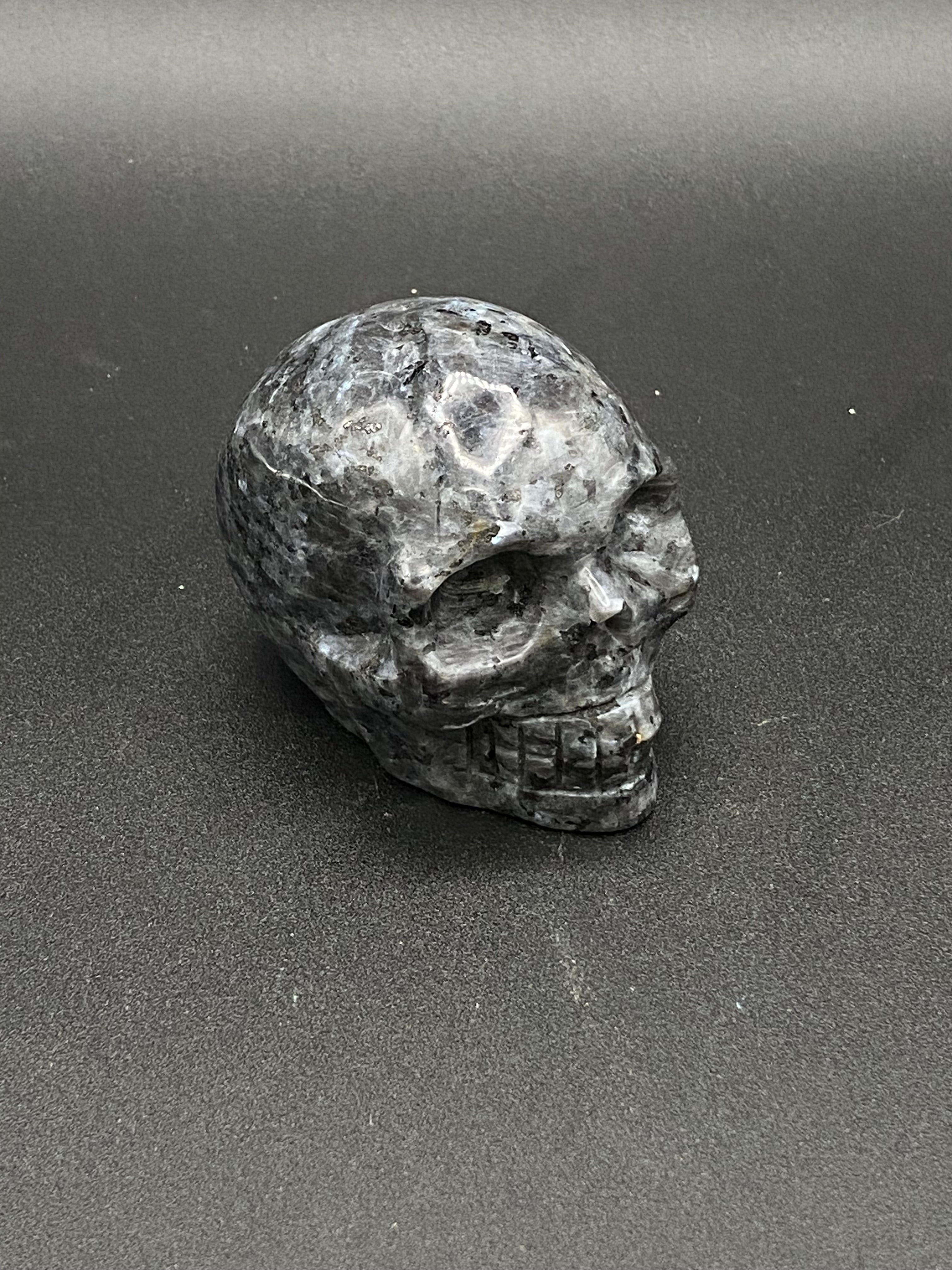 Larvikite Skull Carving