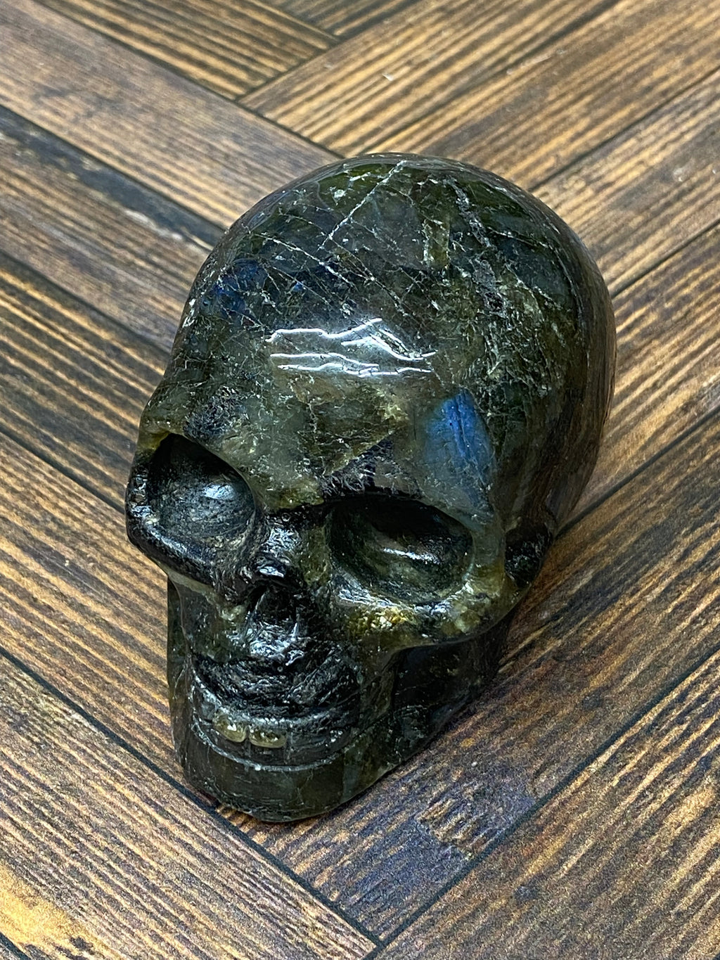 Labradorite Skull Carving