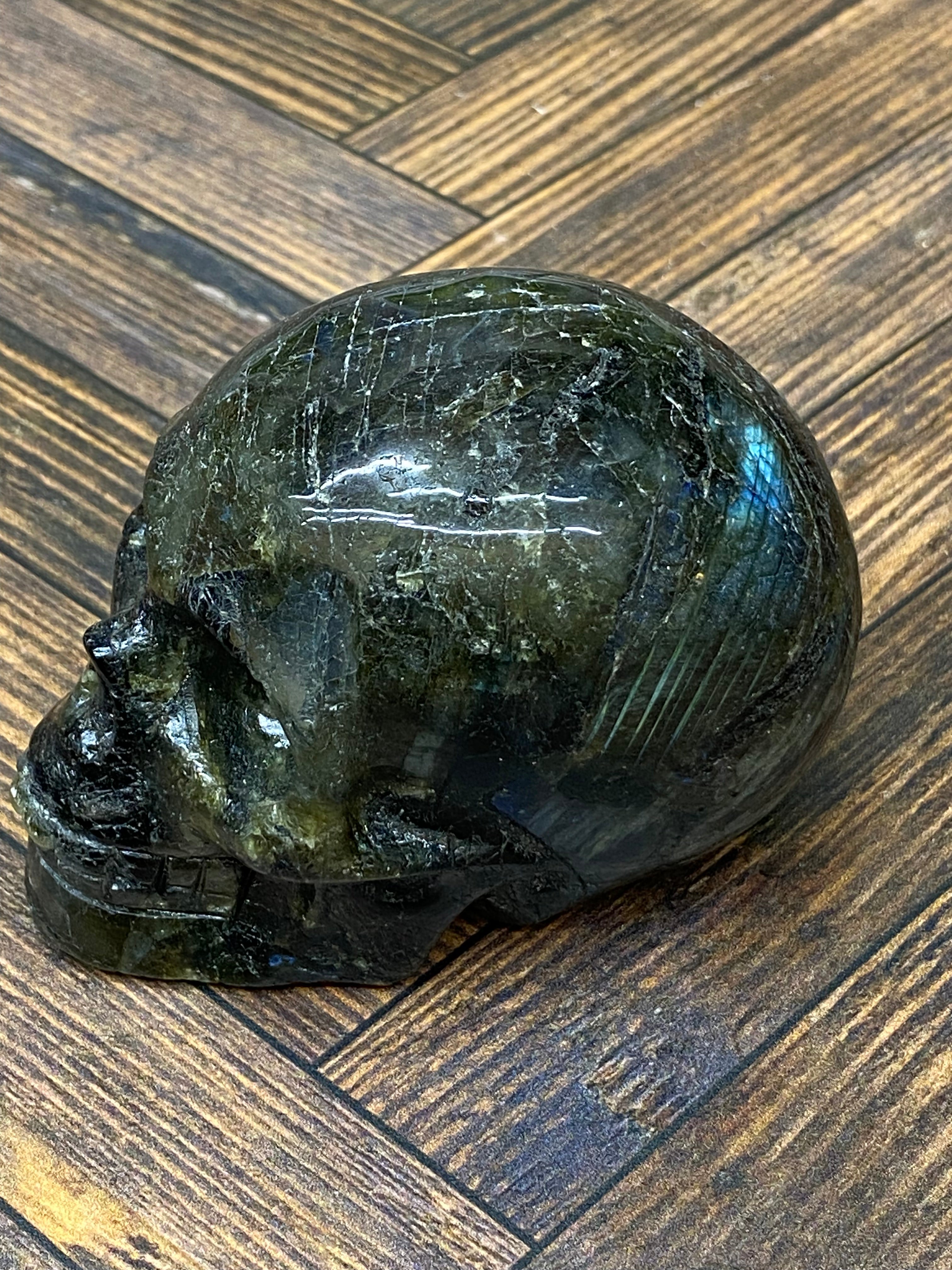 Labradorite Skull Carving