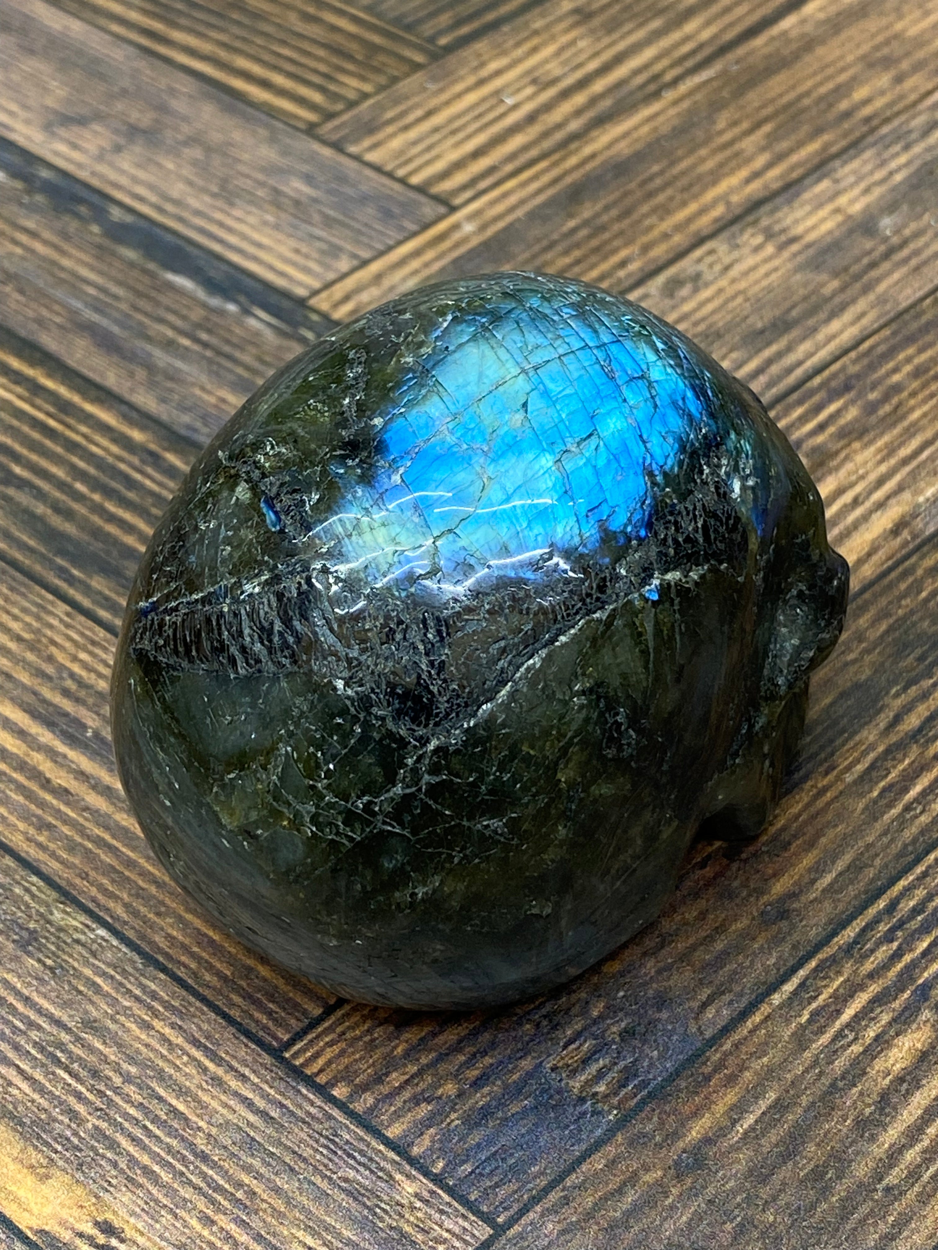 Labradorite Skull Carving