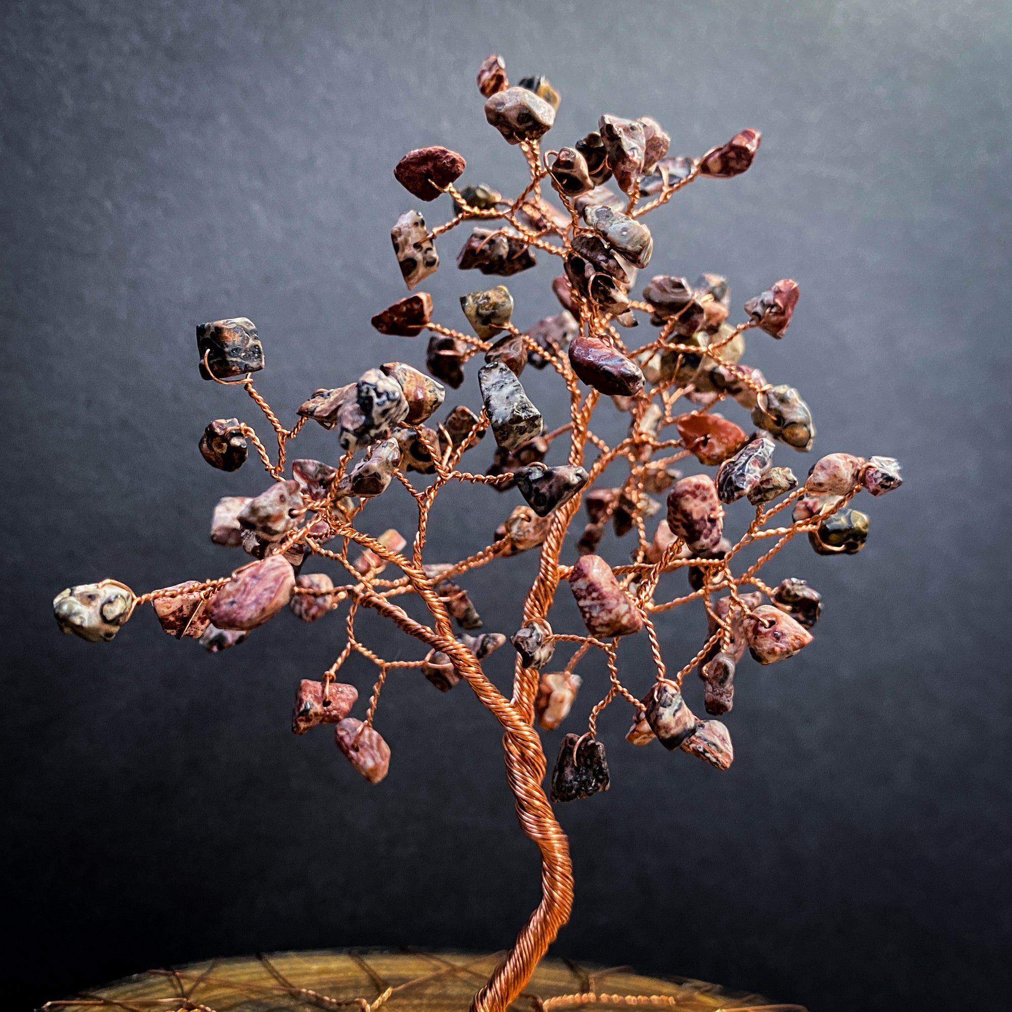 Leopardskin Jasper Wire Tree