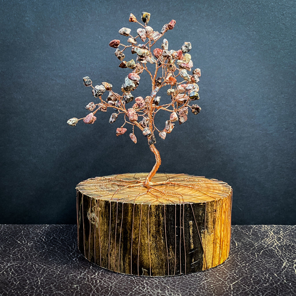Leopardskin Jasper Wire Tree