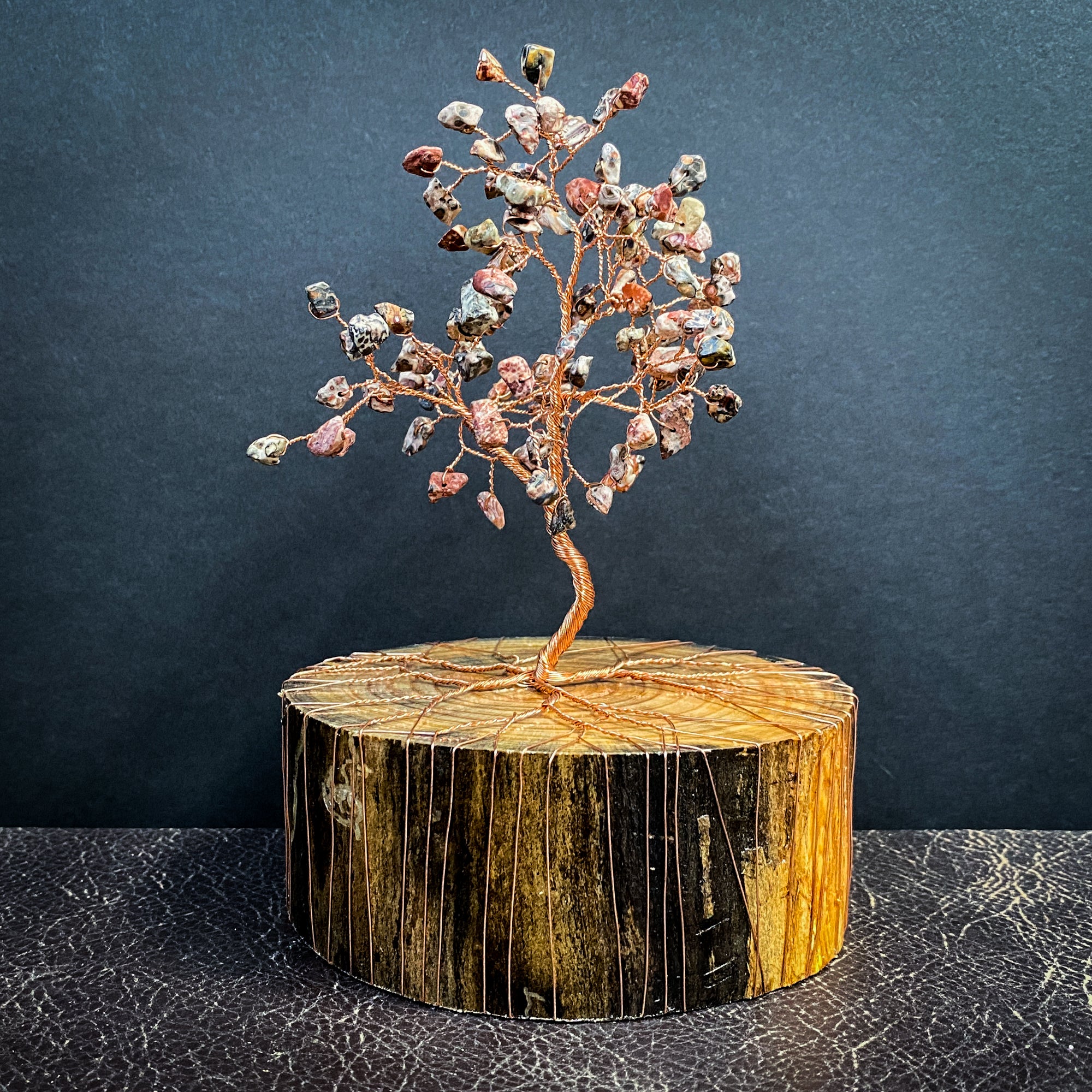 Leopardskin Jasper Wire Tree