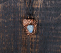 Moonstone on Copper Plated Oak Pendent