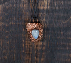 Moonstone on Copper Plated Oak Pendent
