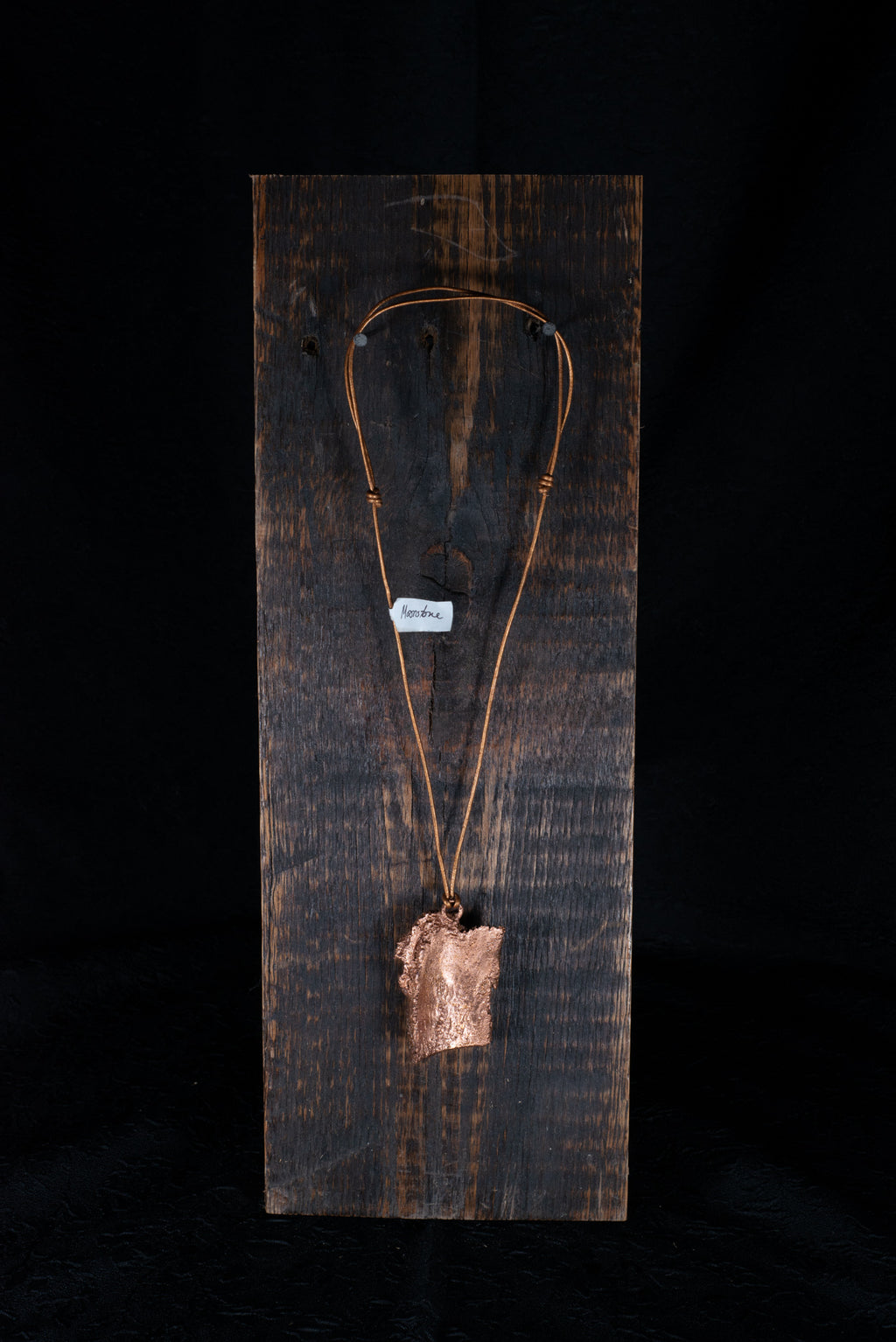 Moonstone on Copper Plated Oak Pendent
