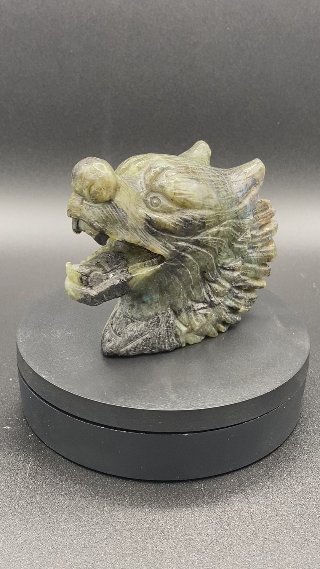 Labradorite Wolf Carving